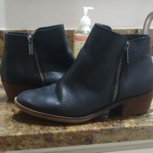 Kenzie Black Leather Booties